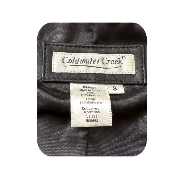 Coldwater Creek Black Leather Vest Size Small Vintage - Picture 3 of 3